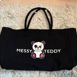 EXCLUSIVE Black Messy Teddy Tote Bag